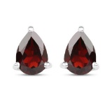 1.63 Carat Genuine Garnet .925 Sterling Silver Earrings