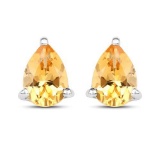 1.18 Carat Genuine Citrine .925 Sterling Silver Earrings