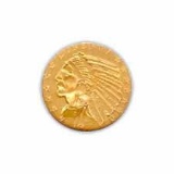 Early Gold Bullion $5 Indian Almost Uncirculated