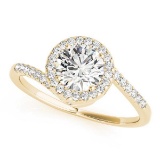 CERTIFIED 18K YELLOW GOLD 1.49 CT G-H/VS-SI1 DIAMOND HALO HALO ENGAGEMENT RING