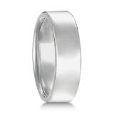 Euro Dome Comfort Fit Wedding Ring Men's Band 18k White Gold (6mm)