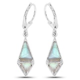 3.35 Carat Genuine Labradorite .925 Sterling Silver Earrings