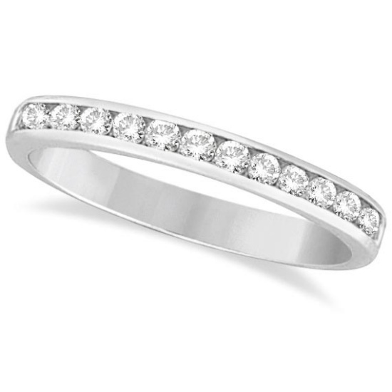 Channel-Set Diamond Ring Band in 14k White Gold (0.33 ctw)