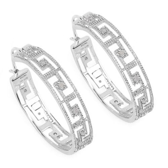 0.30 Carat Genuine White Diamond .925 Sterling Silver Earrings