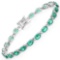 10.50 Carat Created Emerald .925 Sterling Silver Bracelet