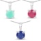 2.75 Carat Emerald Glass Filled Ruby and Glass Filled Sapphire .925 Sterling Silver Pendant