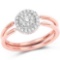 0.25 Carat Genuine White Diamond 14K Rose Gold Ring (G-H Color SI1-SI2 Clarity)