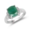 3.15 Carat Dyed Emerald and White Topaz .925 Sterling Silver Ring