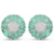 2.88 Carat Genuine Emerald and White Topaz .925 Sterling Silver Earrings