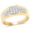 0.37 CTW Genuine White Diamond 14K Yellow Gold Ring (G-H Color SI1-SI2 Clarity)