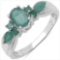 0.79 Carat Genuine Emerald .925 Sterling Silver Ring