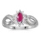 Certified 10k White Gold Marquise Ruby And Diamond Ring 0.23 CTW