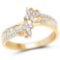 0.30 Carat Genuine White Diamond 14K Yellow Gold Ring (G-H Color SI1-SI2 Clarity)