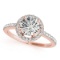 CERTIFIED 18K ROSE GOLD 1.58 CT G-H/VS-SI1 DIAMOND HALO ENGAGEMENT RING