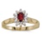 Certified 14k Yellow Gold Oval Garnet And Diamond Ring 0.31 CTW