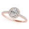 CERTIFIED 18K ROSE GOLD 1.10 CT G-H/VS-SI1 DIAMOND HALO ENGAGEMENT RING
