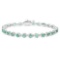 3.90 Carat Genuine Zambian Emerald .925 Sterling Silver Bracelet