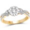 0.67 Carat Genuine White Diamond 14K Yellow Gold Ring (G-H Color SI1-SI2 Clarity)