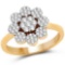 0.63 CTW Genuine White Diamond 14K Yellow Gold Ring (G-H Color SI1-SI2 Clarity)
