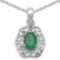 0.73 Carat Genuine Emerald Sterling Silver Pendant