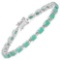 9.68 Carat Genuine Emerald Sterling Silver Bracelet