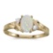 Certified 14k Yellow Gold Oval Opal And Diamond Ring 0.29 CTW