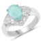1.69 Carat Genuine Emerald and White Topaz .925 Sterling Silver Ring