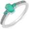 0.59 Carat Emerald & White Diamond 10K White Gold Ring