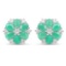 2.02 Carat Genuine Emerald and White Zircon .925 Sterling Silver Earrings