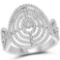 0.79 CTW Genuine White Diamond 14K White Gold Ring (G-H Color SI1-SI2 Clarity)