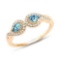 0.45 CTW Genuine Swiss Blue Topaz and White Diamond 14K Yellow Gold Ring