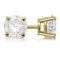 CERTIFIED 0.9 CTW ROUND D/SI2 DIAMOND SOLITAIRE EARRINGS IN 14K YELLOW GOLD