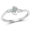 0.06 Carat Genuine Emerald .925 Sterling Silver Ring
