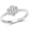 0.23 Carat Genuine White Diamond 14K White Gold Ring (G-H Color SI1-SI2 Clarity)