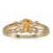 Certified 14k Yellow Gold Oval Citrine Ring 0.15 CTW