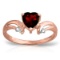 1.26 Carat 14K Solid Rose Gold Ring Diamond Garnet
