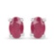 2.96 Carat Emerald Glass Filled Ruby and Glass Filled Sapphire .925 Sterling Silver Earrings