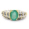 1.10 Carat Genuine Emerald 10K Yellow Gold Ring