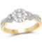 0.67 CTW Genuine White Diamond 14K Yellow Gold Ring (G-H Color SI1-SI2 Clarity)