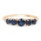 1.03 Carat Genuine Blue Sapphire and White Diamond 14K Yellow Gold Ring