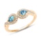 0.45 Carat Genuine Swiss Blue Topaz and White Diamond 14K Yellow Gold Ring