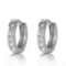 0.85 CTW 14K Solid White Gold Hoop Huggie Earrings Aquamarine