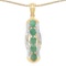 14K Yellow Gold Plated 1.75 Carat Genuine Emerald .925 Streling Silver Pendant