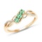 0.28 CTW Genuine Zambian Emerald and White Diamond 14K Yellow Gold Ring