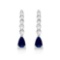 Pear Sapphire and Diamond Graduated Drop Earrings 14k White Gold (0.80ctw)