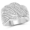 0.91 Carat Genuine White Diamond 14K White Gold Ring (G-H Color SI1-SI2 Clarity)