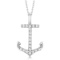 Anchor Diamond Pendant Necklace 14K White Gold (0.10ct)