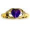 0.96 Carat 14K Solid Gold I Amethyst Love Amethyst Diamond Ring