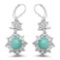 12.62 Carat Genuine Emerald & White Topaz .925 Sterling Silver Earrings
