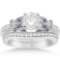 Butterfly Diamond and Amethyst Bridal Set 18k White Gold (0.92ct)